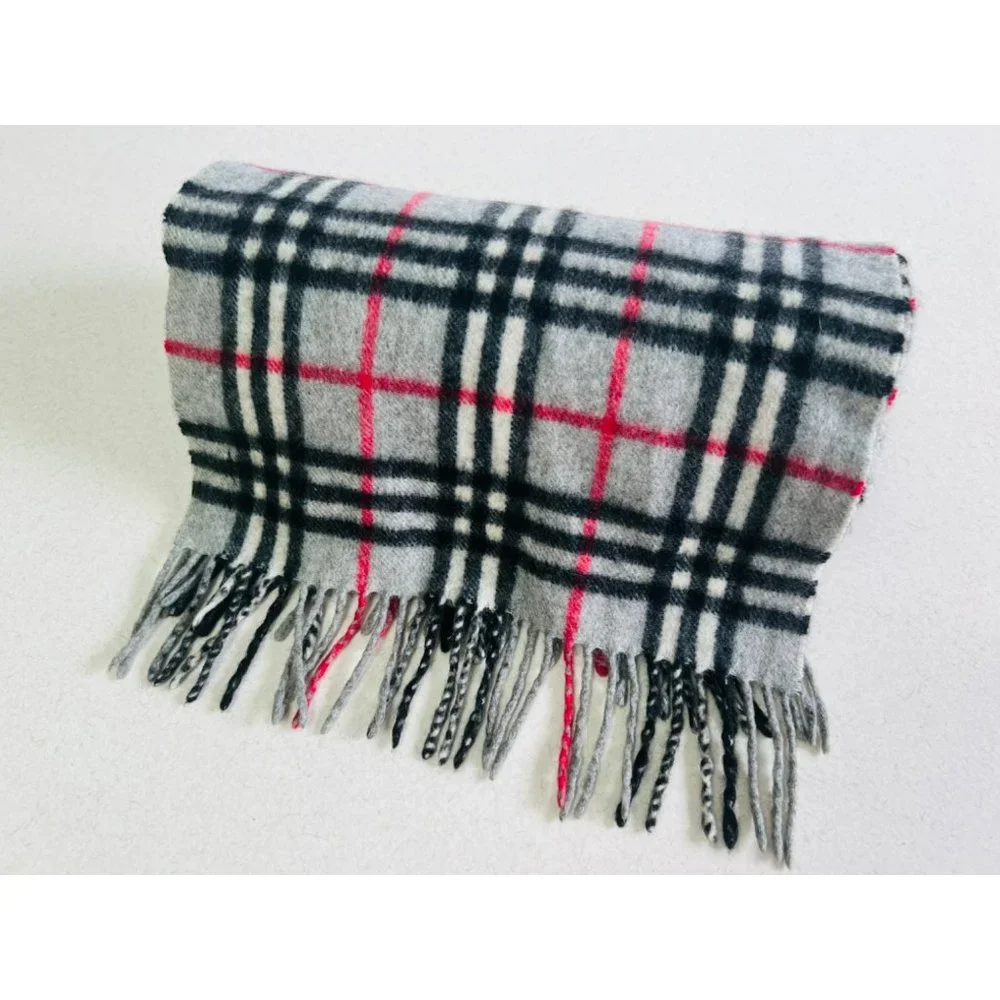 Burberry Classic Check Cashmere Grey Scarf